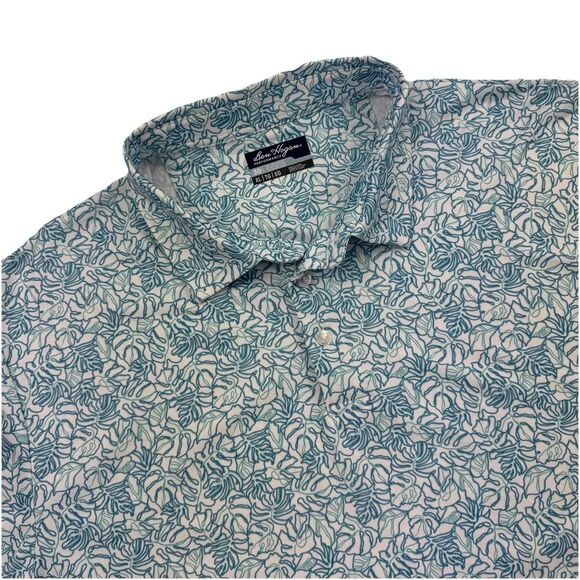 Ben Hogan Other - Ben Hogan Golf Polo Shirt Mens XL Blue Green Leaf Print Performance Stretch